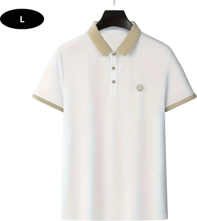 Livano Golf Shirt Heren - T-shirt - Golfkleding - Golfen - Golf Accessoires - Polo Shirt - Wit - Maat L