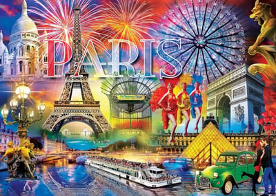 Puzzel 1000 stukjes - Legpuzzel Volwassenen - Ontspannend Tijdverdrijf - Levendige Kleuren Poster - 70 x 50 cm - Prachtig Parijs