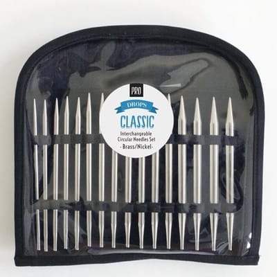 DROPS Pro Classic Verwisselbare Rondbreinaalden Set - Messing met nikkel omhulsel