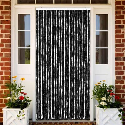 vidaXL - Vliegengordijn - 90x220 - cm - chenille - antraciet