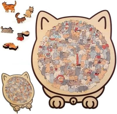 Houten Legpuzzel voor Volwassenen - Uitdagende Kattenpuzzel van Hout