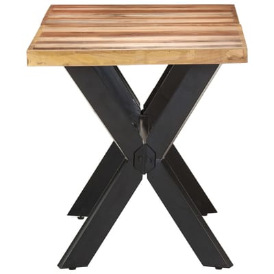 vidaXL - Eettafel - 140x70x75 - cm - massief - hout - met - honingkleurige - afwerking