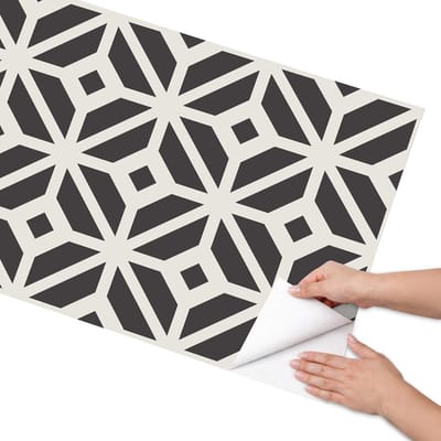 Coloray Meubel Wrap Folie - Zwart-wit Meubelfolie - 65x130 cm - Meubelfolie Zelfklevend Zwart-wit patroon - Wrapfolie Keuken - Geometrische Meubelfolie - Decoratiefolie - Tafeldecoratie - Geometrie