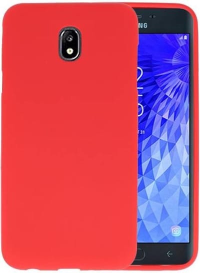 Hoesje Geschikt voor de Samsung Galaxy J7 2018 - Backcover Color Telefoonhoesje - Rood