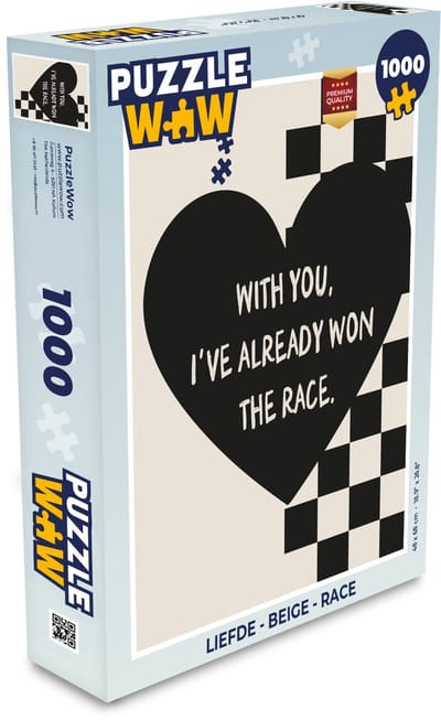 Puzzel Liefde - Beige - Race - Legpuzzel - Puzzel 1000 stukjes volwassenen