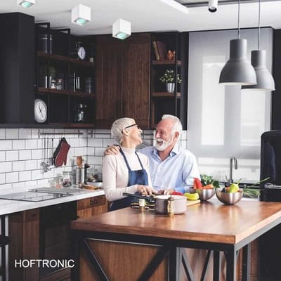 HOFTRONIC Esto smart Opbouwspot - Vierkant - Plafondspot - Kantelbaar - RGBWW - Wifi + Bluetooth - Google Home, Amazon Alexa en Siri - Wit -
