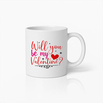 Wil Jij Mijn Valentijn Zijn Mok – Witte Keramische Koffiemok 330 ml – Romantisch Valentijnscadeau