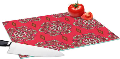 Glazen Snijplank - 39x28 - Mandala - Design - Bloem - Snijplanken Glas