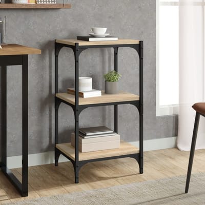 vidaXL - Boekenkast - 40x33x70,5 - cm - bewerkt - hout - en - staal - Sonoma - eiken