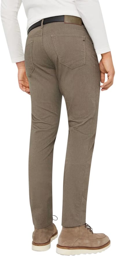 Brax 5-pocket bruin geprint katoen