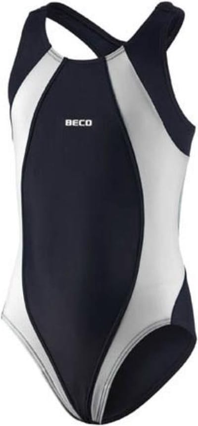 BECO Badpak - Meisjes - Polyamide/elastaan - Wit/zwart - Maat 116