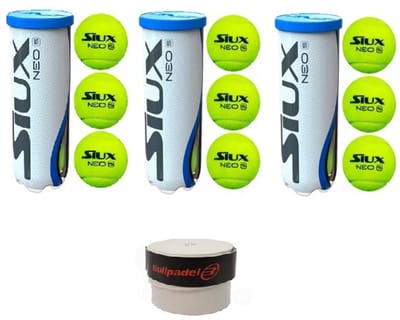 Siux Neo Speed padelballen padel 3 blikken 9 ballen + grip