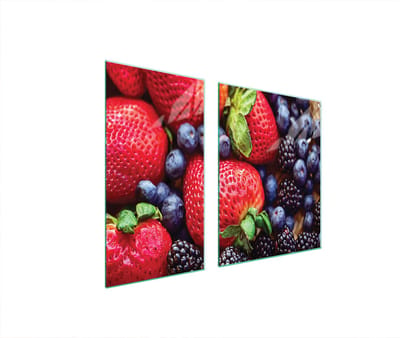 TMK ArtDeko Serie - Glazen Beschermplaat - 90x52 cm - Truskawki - Geharden Glas