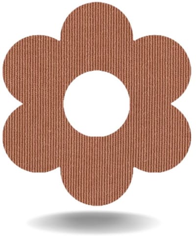 tinsulin - fixtape sensorpleister ringpleister bloem voor Freestyle Libre 3 of infusiesets - beige - set van 20 stuks