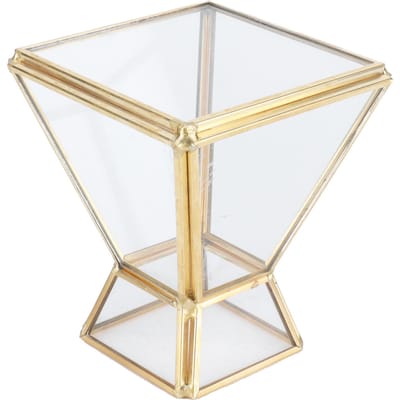 Glazen Plantenbak Mini Geometrische Display Houder voor Eettafel Raam Balkon Decoratie beige