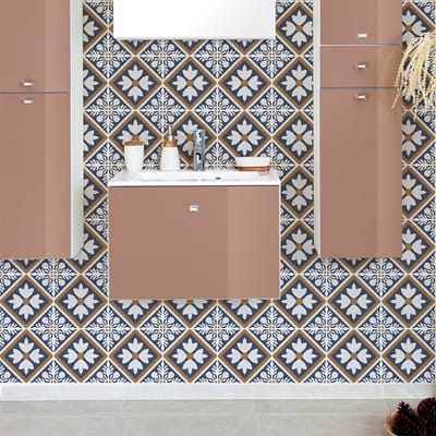 Zelfklevende tegelmuurstickers voor keuken en badkamer - 60 Alzira Azulejos cementtegelstickers - 60 stickers, 20x20cm