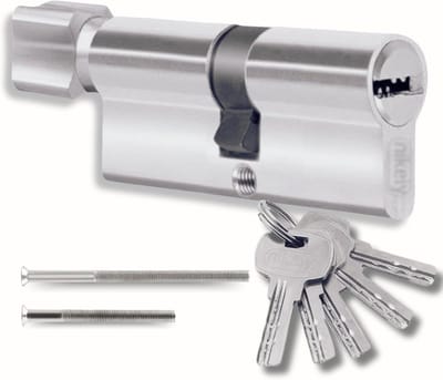 Profielcilinder met knop 40/40 mm met 5 sleutels voor binnendeur en buitendeur