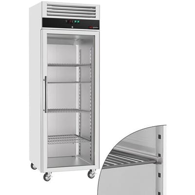 GGM Gastro Tiefkühlschrank Edelstahl ECO - 600 Liter - mit 1 Glastür Zilver