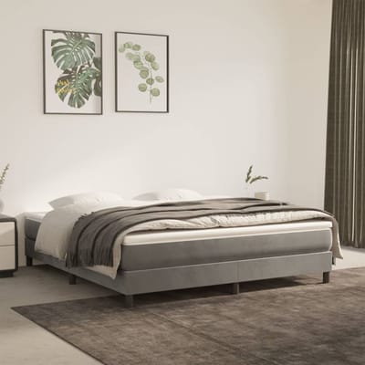 vidaXL - Pocketveringmatras - medium - 160x200x20 - cm - fluweel - lichtgrijs