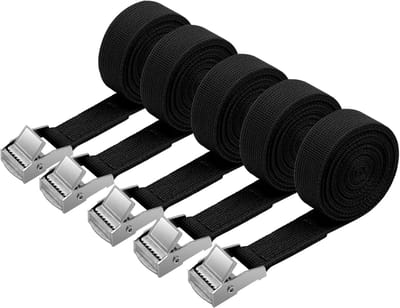 Zwarte Sjorband - Spanband Ratel - Lading Zekeren - Hoge Treksterkte - 2 Meter - Zwart