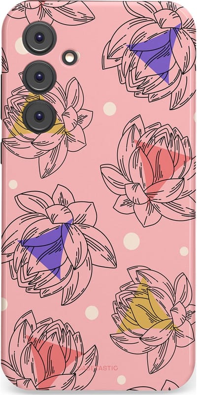 Casetastic Hoesje Geschikt voor Samsung A35 - Stijlvolle Beschermende Duo-layer Case - Bloemen Pastel Roze