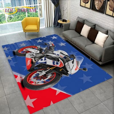 HD Aprilia Racing Motorfiets Logo Tapijt Vloerkleed voor Thuis Woonkamer Slaapkamer Bank Deurmat Decor, kinderkamer Vloerkleed Antislip Vloermat 3D 100*120cm