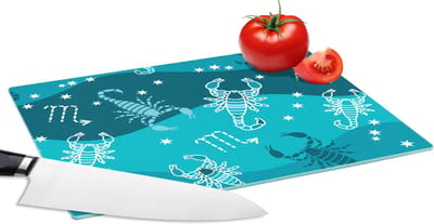 Glazen Snijplank - 28x20 - Schorpioen - Zodiac - Patroon - Snijplanken Glas