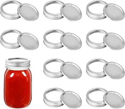 Set van 10 Schroefdeksels voor Inmaakpotten, Vervangende Deksel voor Jam- en Snoeppotten, Herbruikbare Sealing Caps, 90 mm