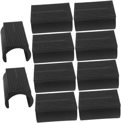 Stoelpootdoppen - Meubeldop Vloerbeschermer - Bescherming Vloeren - Striped Anti-slip Design - 10 stuks - Zwart