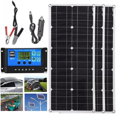 Flexibel Zonnepaneel - Draagbaar Paneel - Energie Opwekken - Ultralicht en Dun - 100W - Zwart