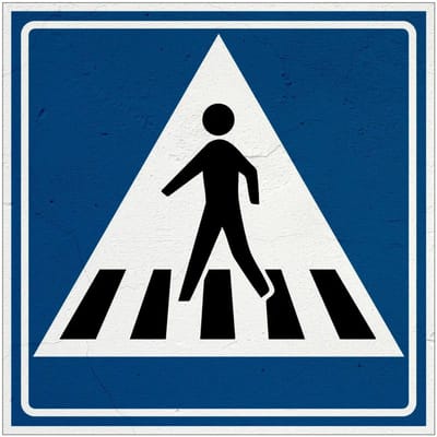 Zebrapad bord - L2 | Sign Again materiaal | 10 x 10 cm