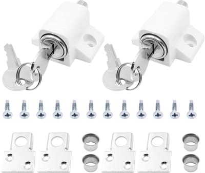 Dailygoods- Sliding Patio Lock Veiligheidslock - Raambeveiliging - Raambegrenzer - Raamgrendel - Kinderslot Raam - Universele Montageplaten - Raamslot