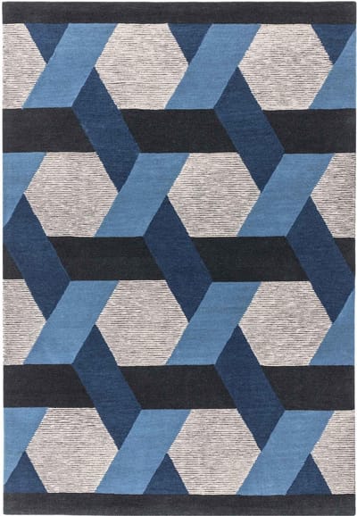 Easy Living - Camden-Rug-Blue Vloerkleed - 160x230  - Rechthoek - Laagpolig Tapijt - Modern - Meerkleurig