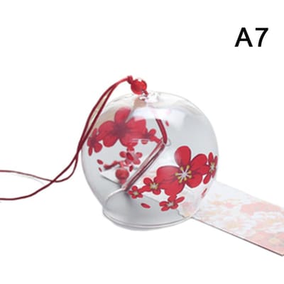 Japanse Stijl Glazen Windgong Hangend Ambachtelijk Windklokje Woondecoratie Sakura Kersentak Patroon