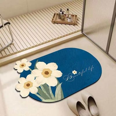 Driedimensionale Bloem Badkamer Voetmat Diatomeeënaarde Mat Antislip Absorberende Toilet Deurmat Tapijt Toilet Deurmat 40 * 60cm