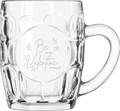 Gegraveerde Bierpul 55cl Be my valentine - valentijnsdag - valentijn