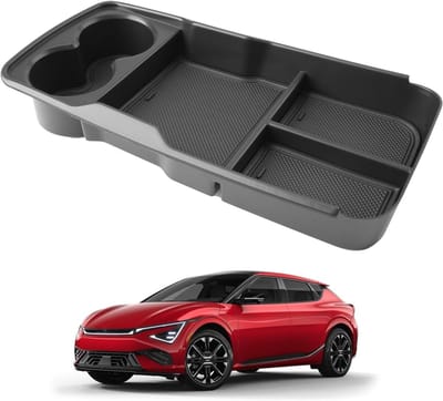 Opbergcompartiment voor middenconsole van Kia EV6 (2021-2025) met antislipbodem en verbeterde opslagruimte, ideaal voor accessoires en persoonlijke spullen