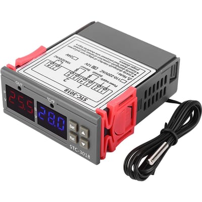 STC 3018 Contrôleur de température numérique Capteur Thermostat avec câble NTC Longueur 1M (24V)