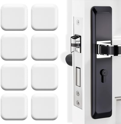 Dailygoods- Deurstoppers 8 Stuks - Wandbescherming - Anticollisie Pad - Zacht Rubber - Zelfklevend - Wit - Deurknopbescherming