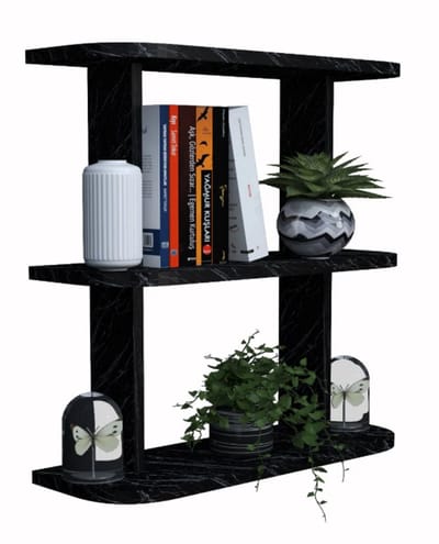 Moka Park - Multifunctionele plank - Boekenkast - Boekenkast voor jeugdkamer - Accessoire - Keukenplank - Zwart