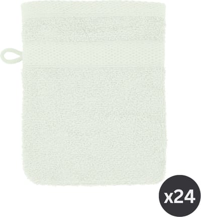 TISECO HOME STUDIO - Washand RIVA - SET/24 - 100% katoen - 450 g/m² - met ophanglus - 100% katoen - superzacht en zeer absorberend - 15x21 cm - munt