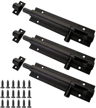 JHUBERS- Deursloten 3-delig - Schuifdeursloten - Veiligheidsdeursloten - Aluminiumlegering - Zwart - Eenvoudig te installeren - Veiligheidsloten