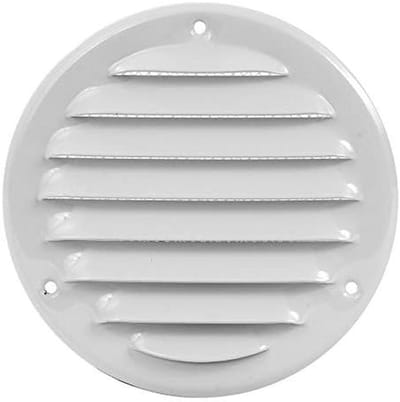 Rond Metalen Ventilatie Rooster met Insectenhor - Weerbestendig Luchtrooster Ø 200 mm Wit