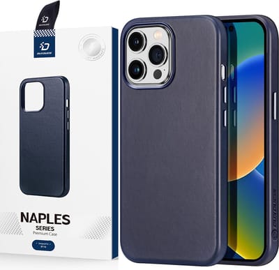 Dux Ducis - Naples Series - Hoesje geschikt voor Apple iPhone 14 Pro Max - Backcover met Magneet ring - Donker Blauw