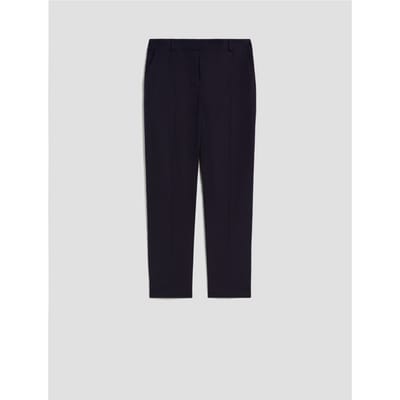 Capri broek in blauwe vrouwelijke popeline