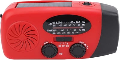 Noodweerradio - Weerstation Radio - Noodsituaties Voorbereiden - Handslinger en Zonnepaneel - 2000 mAh - Zwart
