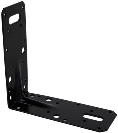 Hoekanker Ril - 150 x 150 x 60 x 2.5 mm - Zwart
