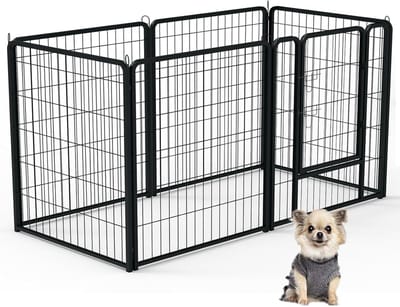ACXIN Puppyren - Inklapbaar - Met deur - 80×80 cm - 6 panelen - Binnen - Buiten