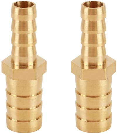 Dailygoods - Slangverbinders, 2 stuks, 10 mm x 6 mm, messing, slangverbinder-adapter, slang ID messing verloopstuk, slangtule, slangtule voor water, gas, lucht