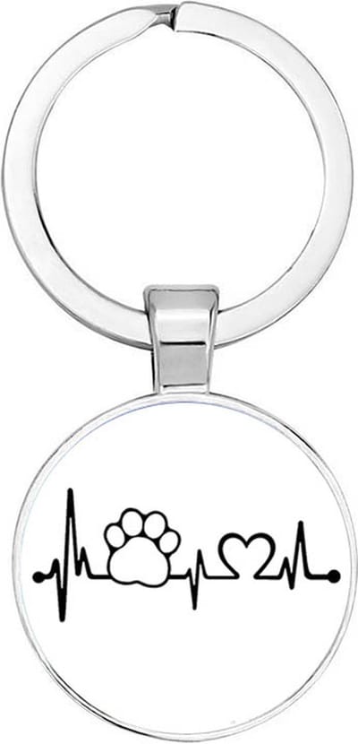 Akyol - Honden hartslag Sleutelhanger - honden - honden liefhebbers - dieren liefhebber - houden van - verjaardagscadeau - gift - geschenk - kado - 2,5 x 2,5 CM